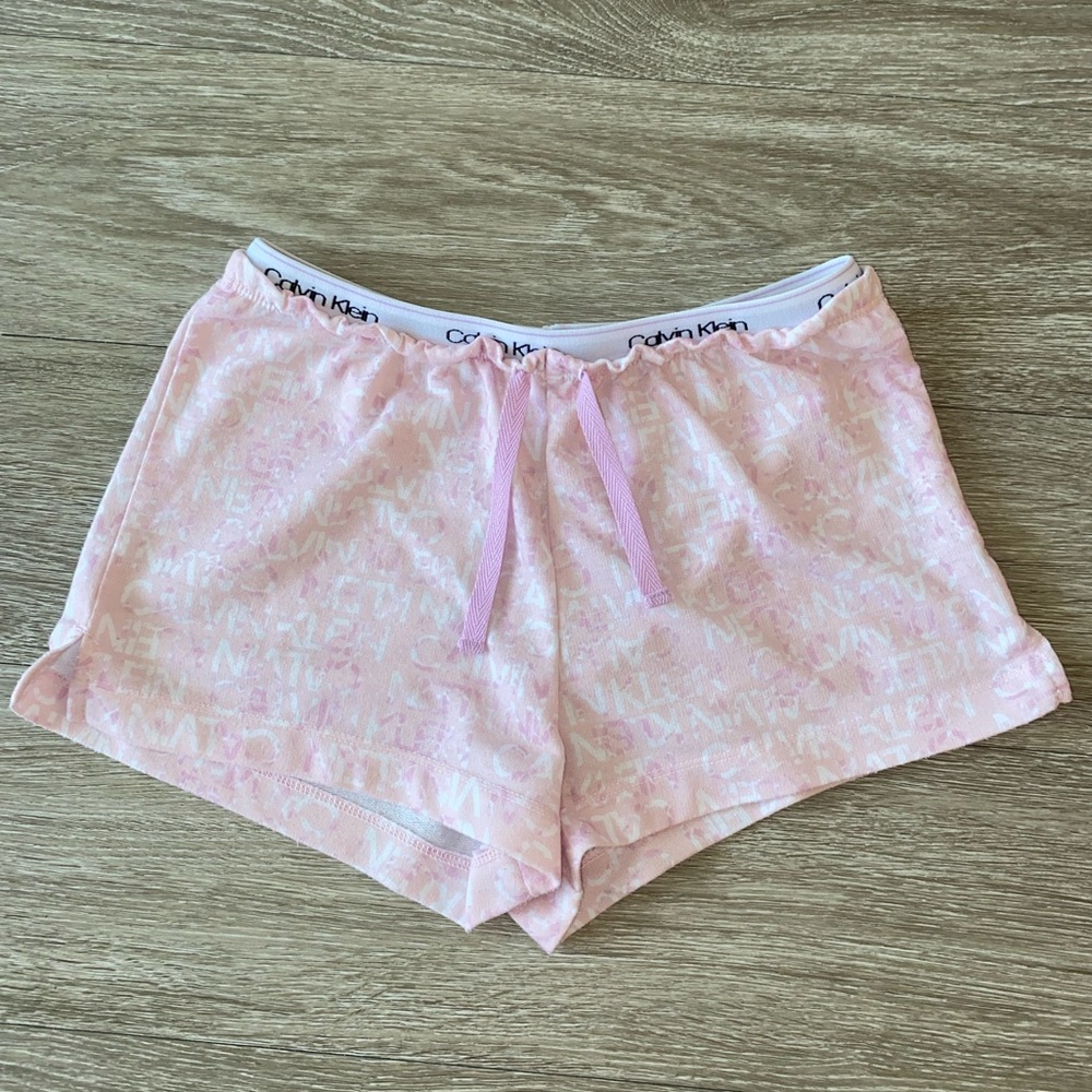 Calvin Klein Light Pink Logo-Print Lounge Shorts